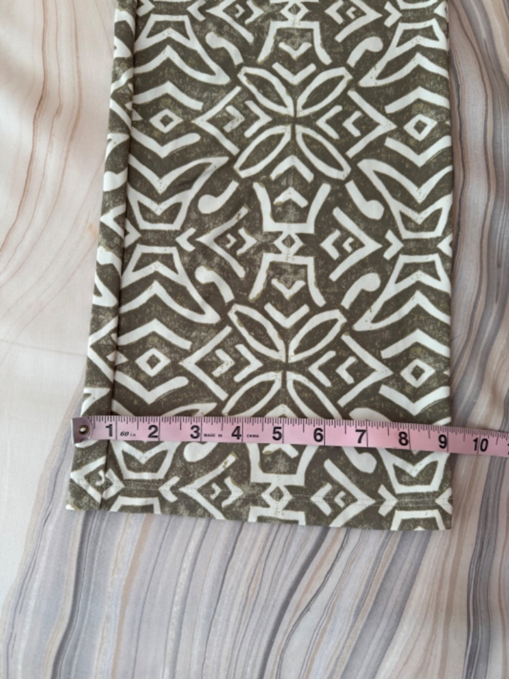 NEW! J. McLaughlin Carmel Pants Pull On Stretch Tan/Cream Nile Geo Print Size S - Picture 10 of 12